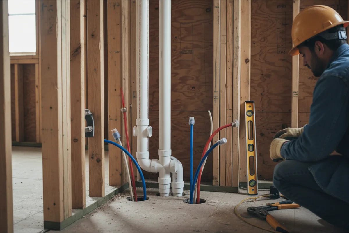 Drain and supply rough-in during Leak Detection in Pahokee