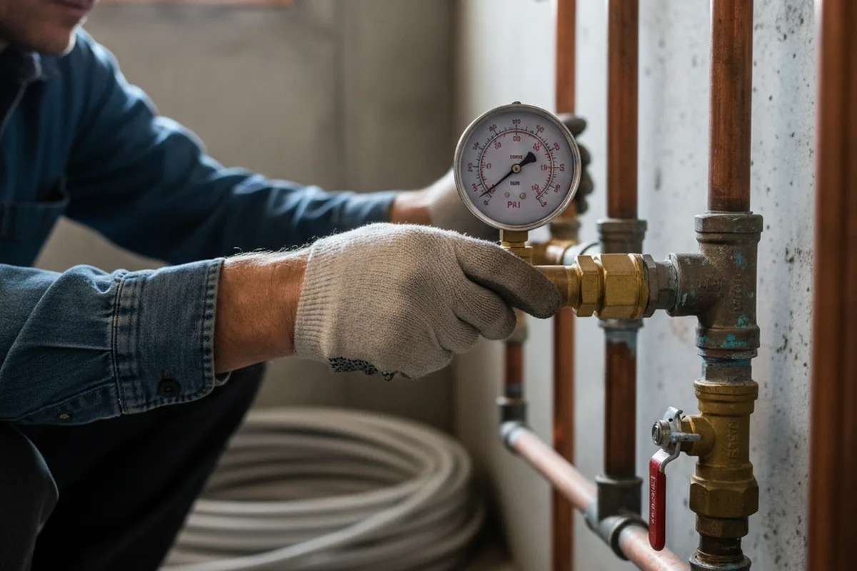 Pressure testing a repaired line during Water Line Repair in Pahokee